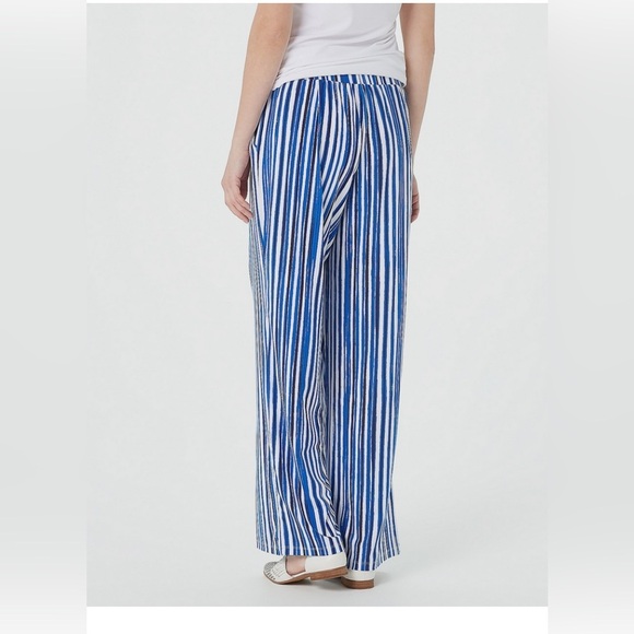 🆕 Elizabeth Clarke Striped Wide Leg Pants - Picture 2 of 5